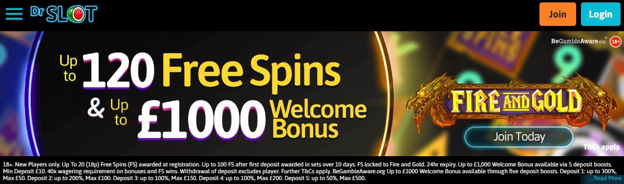 Dr slot casino welcome bonus