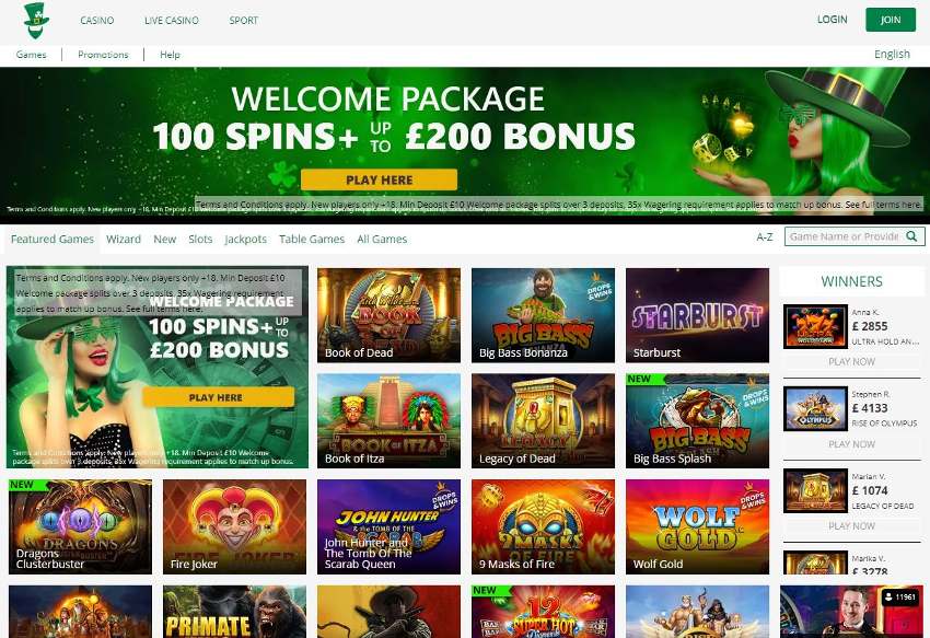 Luckster Casino Homepage