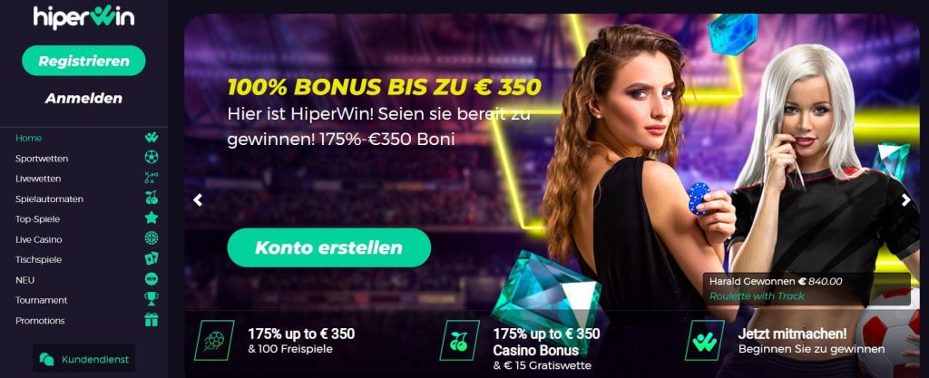 Hiperwin casino homepage