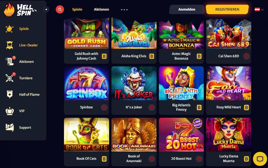 Hell Spin Casino Spiele