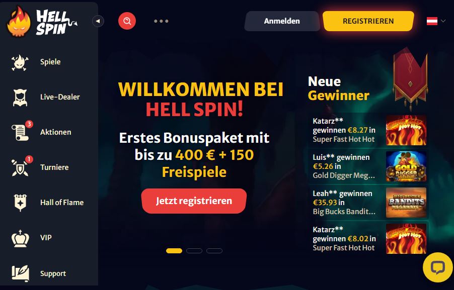 Hell Spin Casino Willkommensbonus 