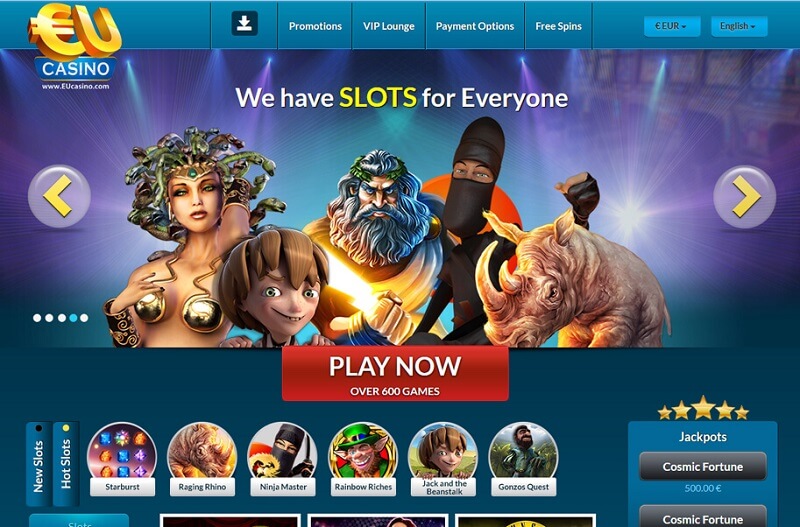 EUcasino Frontpage