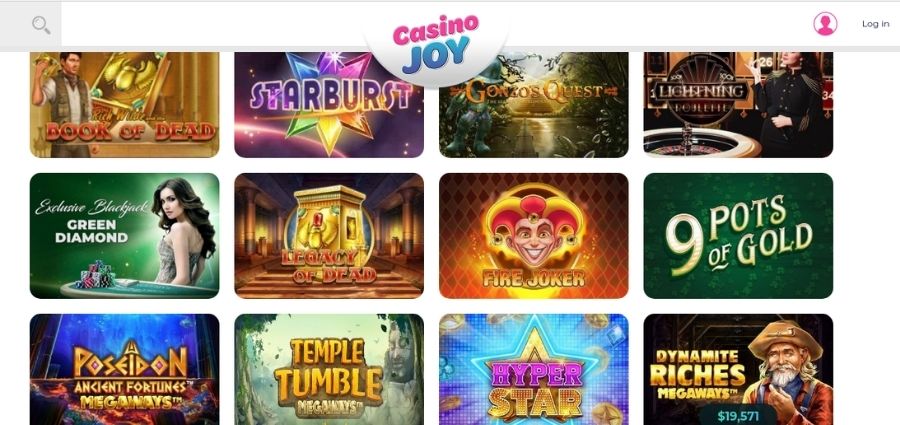 Casino Joy slots selection