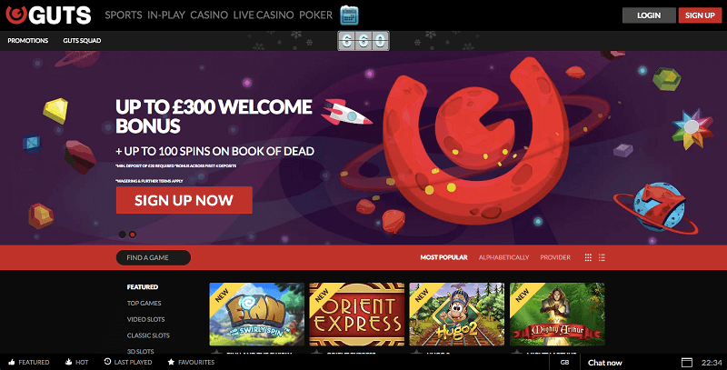 guts online casino homepage