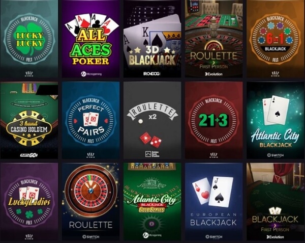 Playgrand Casino Table Games